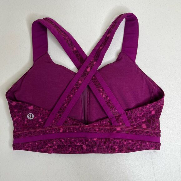 Lululemon Athletica Rack Pack Sports Bra Paradise Geo Regal Plum Multi Women 4 - Picture 8 of 13